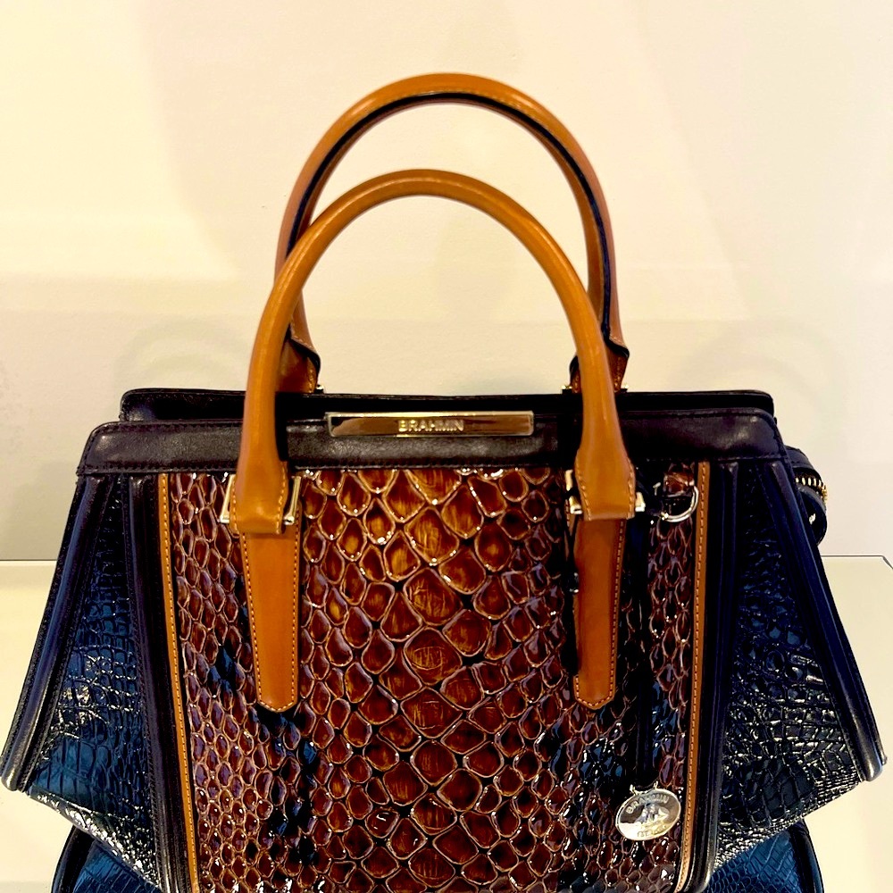 Brahmin Croc Embossed Satchel